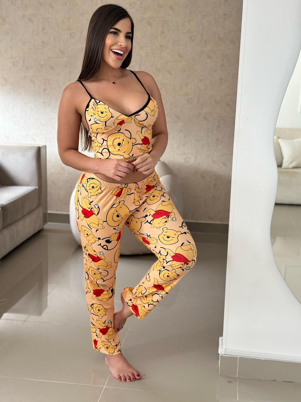 Pijama para mujer pantalon + copa